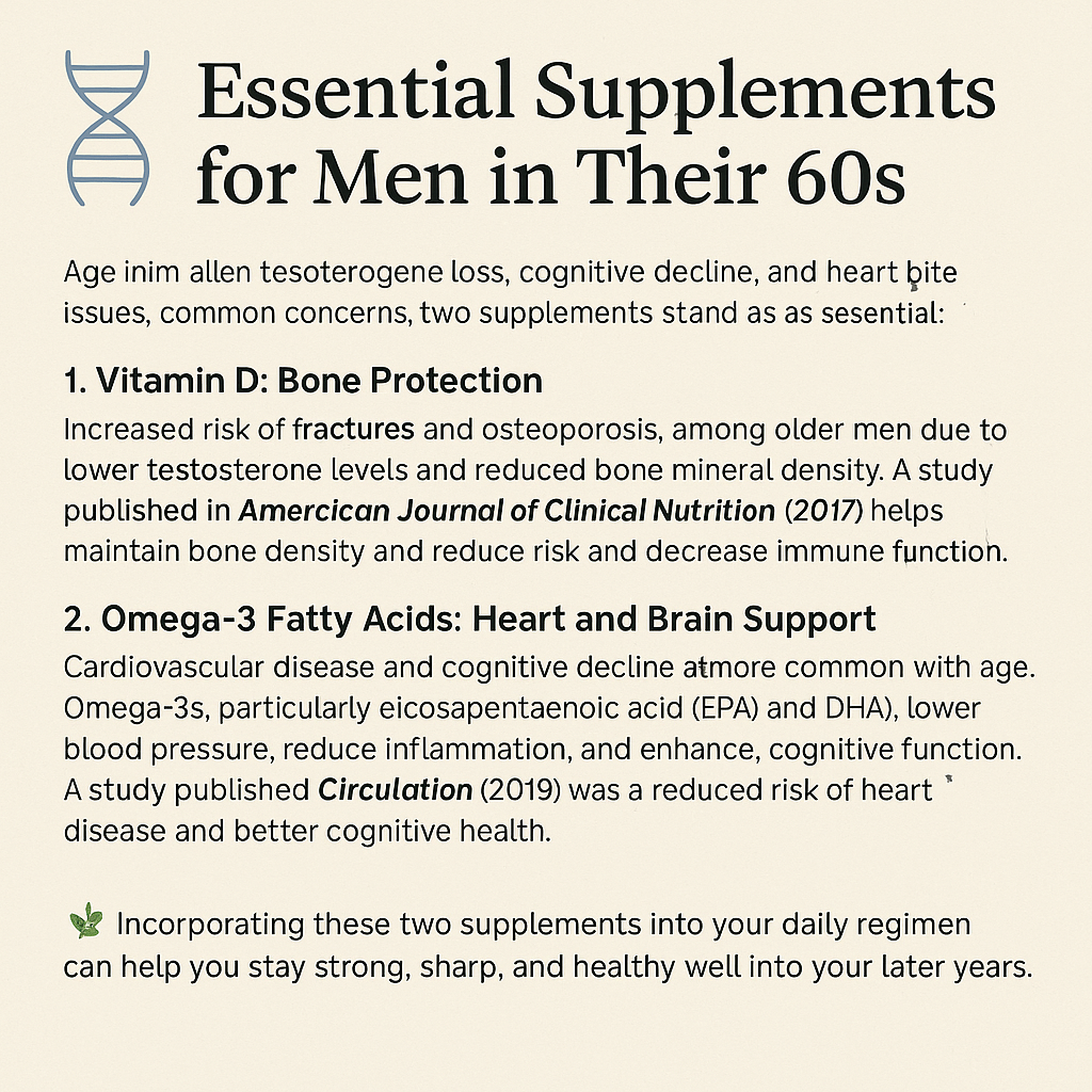 Two Essential Supplements for Men in Their 60s