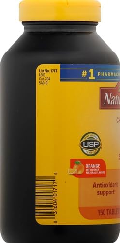 Nature Made Chewable Vitamin C 500 mg, Dietary Supplement for Immune Support, 150 Tablets, 150 Day Supply (Pack of 2)