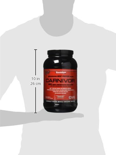 MuscleMeds CARNIVOR Beef Protein Isolate Powder, Muscle Building, Recovery, Lactose Free, Sugar Free, Fat, Free, 23g Protein, Halal Certified, Chocolate, 28 Servings