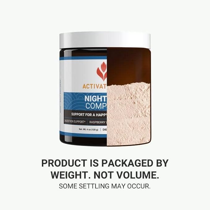 ACTIVATEDYOU Nighttime Complete Daily Wellness Drink- Smooth Digestion, Gut Health, Calmness w/Prebiotics, Probiotics, 12 Billion CFU & Ashwagandha for Sleep Support, 30 Servings (Raspberry Lemonade)