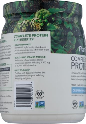 PlantFusion Complete Vegan Protein Powder - Plant Based Protein Powder With BCAAs, Digestive Enzymes and Pea Protein - Keto, Gluten Free, Soy Free, Non-Dairy, No Sugar, Non-GMO - Vanilla Bean 1 lb