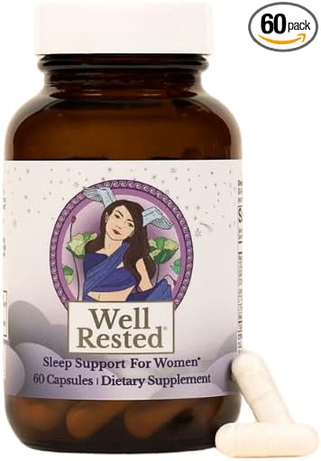 MENOLABS Well Rested Sleep Aid - 60 Capsules - Menopause Supplements for Women with Magnesium Glycinate, Melatonin, L-Glycine, L-Theanine and More, Supports Healthy Rest and Promotes Quality Sleep