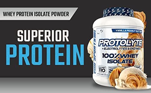VMI Sports | ProtoLyte Whey Isolate Protein Powder | Low Calorie Whey Protein Powder for Weight Loss | Protein Powder for Muscle Gain | Digestive Enzymes | Non-GMO (Vanilla Peanut Butter, 4.6 Pounds)