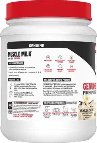 Muscle Milk Lean Muscle Vanilla Creme Protein Powder, 1.93 Pound (Pack of 2)