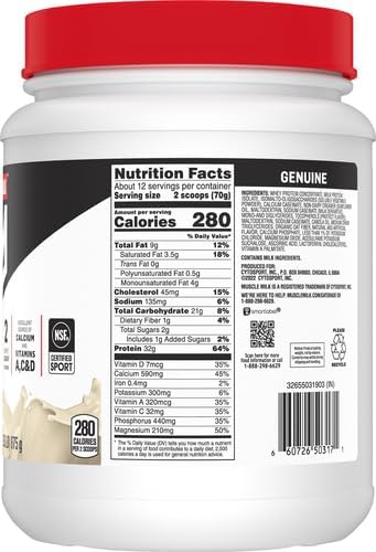 Muscle Milk Lean Muscle Vanilla Creme Protein Powder, 1.93 Pound (Pack of 2)
