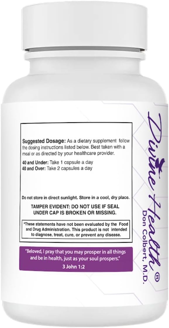 Divine Health Dr. Colbert MD Q10 Vital 100mg CoQ10 | Riboflavin | Thiamine | 60 Capsules