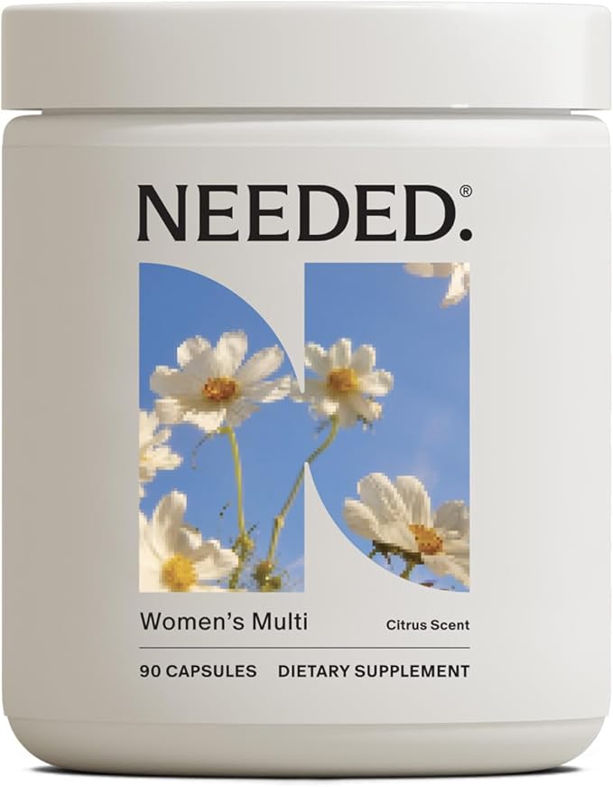 Needed. Multivitamin for Women with 23 Vitamins, Minerals and Antioxidants - Daily Womens Multivitamin - Vitamin B12, B6, D3, Choline, Calcium, Biotin, Magnesium, Folate and More, Citrus Scent Insert