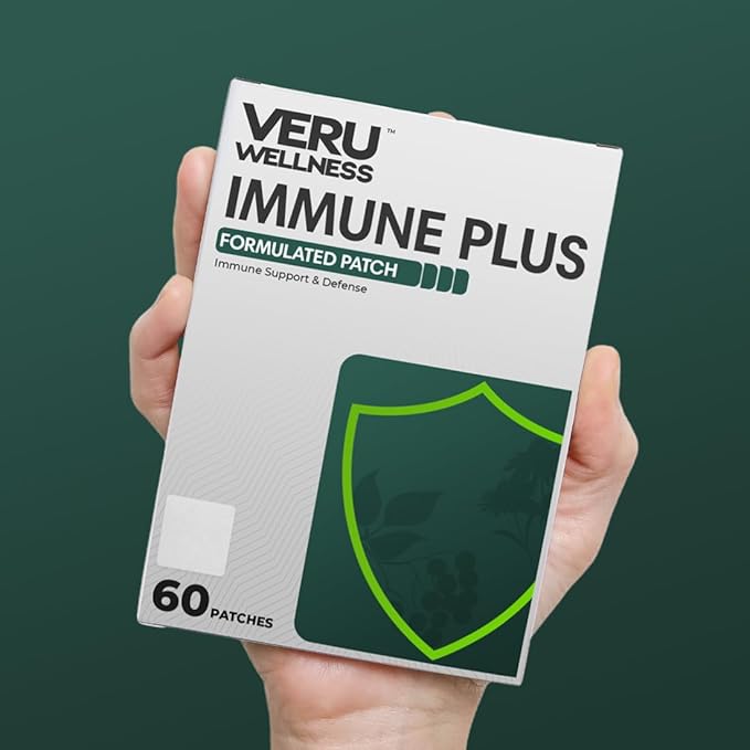 Veru Wellness Immune Plus Patch - Daily Immune - Overall Health, Zinc, Elderberry and Echinacea (60 Day)
