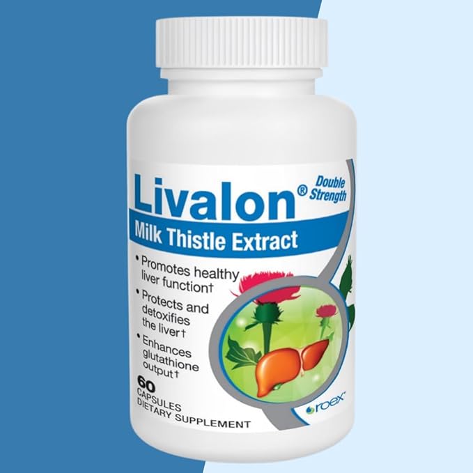 Roex Vitamins | Livalon | Milk Thistle Extract | 80% Silymarin | Natural Liver Detox | Vegetable Capsules | 60 Count