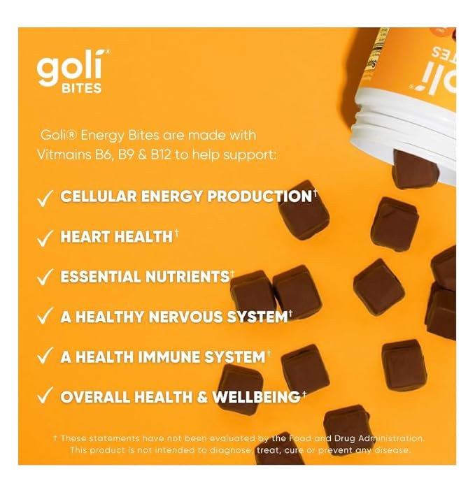 Goli Nutrition Energy Bites Salted Caramel Chocolate Flavor, Caffeinated, Vegetarian, Gluten Free and No Added Preservatives, 30 Pieces (Pack of 1)