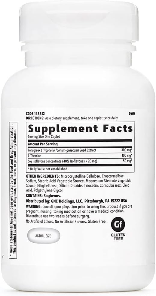 GNC Women's Menopause Formula - 60 Caplets (30-Day Supply) | Gluten-Free, No Artificial Flavors/Colors | Supports Bone Density & Relaxation | Targets Hot Flashes, Night Sweats, Mood Swings