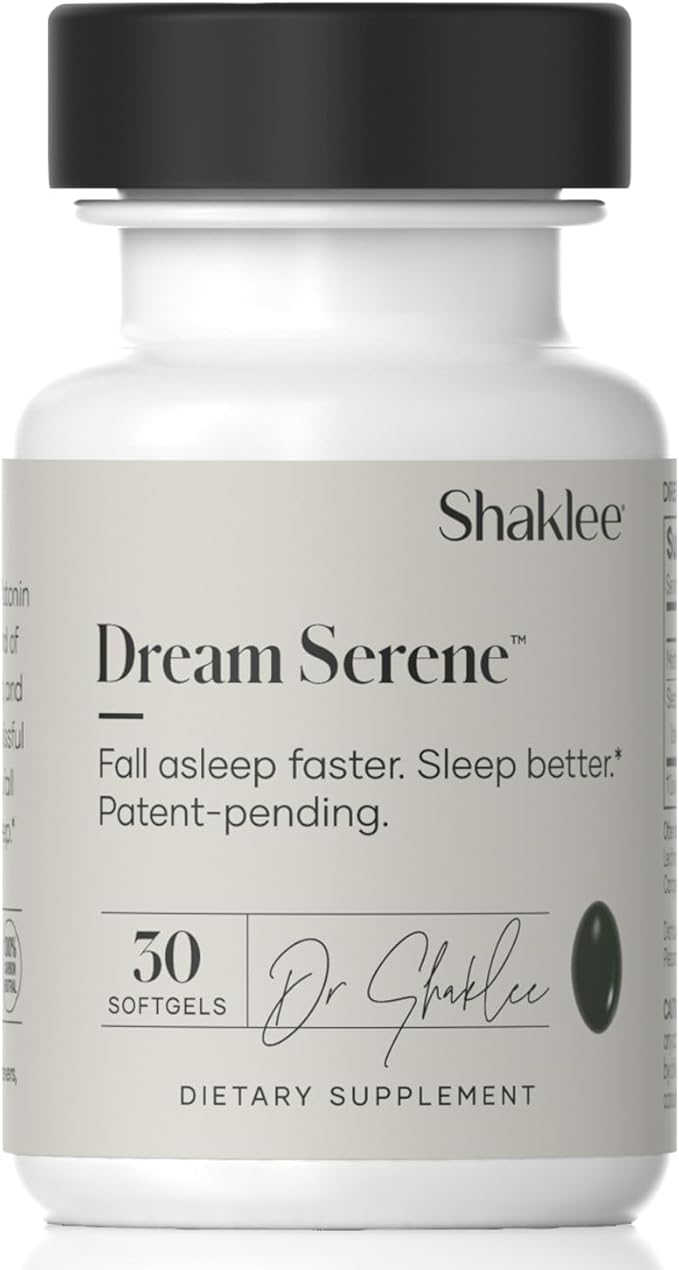 Shaklee - Dream Serene™ Melatonin Sleep Aid - Fall Asleep Faster, Wake Up Refreshed - with Melatonin, Valerian, Lemon Balm, L-Theanine - for Ultimate Beauty Sleep - 30 Softgels