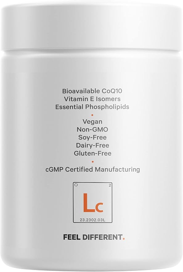 Codeage Liposomal CoQ10 Supplement - 125 mg Coenzyme Q10 with Vitamin E Isomers Tocopherols - 2-Month Supply - 1 Capsule Per Serving - Liposomal Delivery - Vegan, Non-GMO, Gluten-Free - 60 Capsules