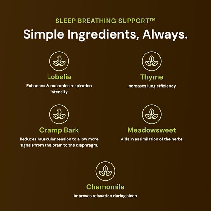 Nature's Rite Sleep Breathing Support - Natural Assistance for Better Sleep, Improve Breathing Pattern, 30 Capsules, All-Natural Herbal Ingredients, Made in USA