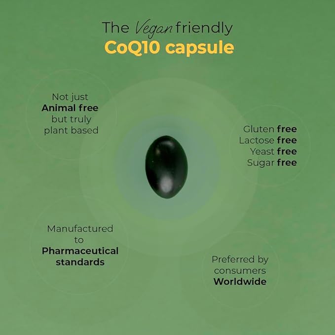 CoQ10 Vegan Bio-Quinone 100 mg, 90 Softgels | Premium Plant-Based Coenzyme Q10 Supplement with Non-GMO Ingredients for Optimal Health | High Absorption Formula for Heart Health and Energy Production
