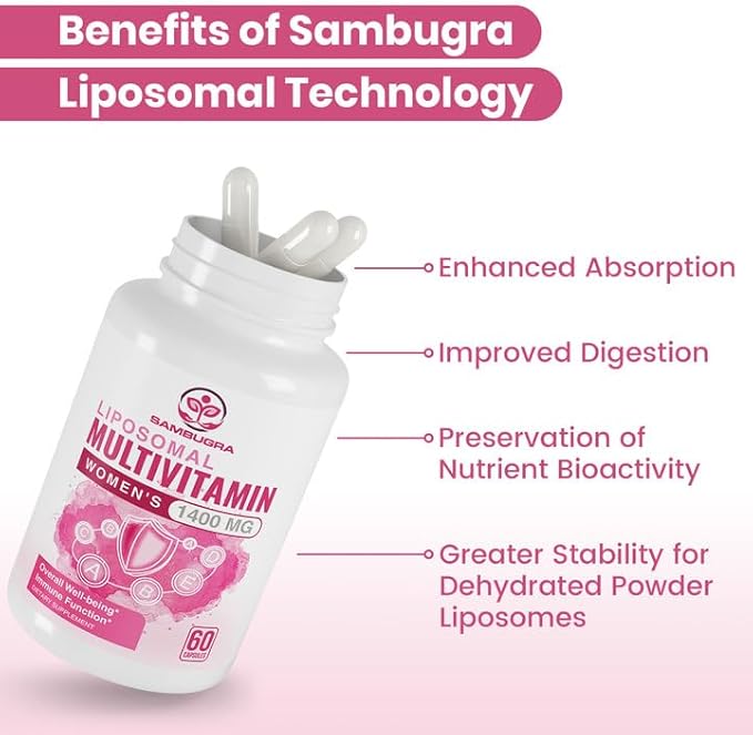 Liposomal Multivitamin for Women 1400MG - Womens Daily Multi Vitamins Supplements with Iron, Vitamin A, C, D, E and B Complex for Immune Health, Hair & Skin Support for Women 18+,600 Vegan Capsules