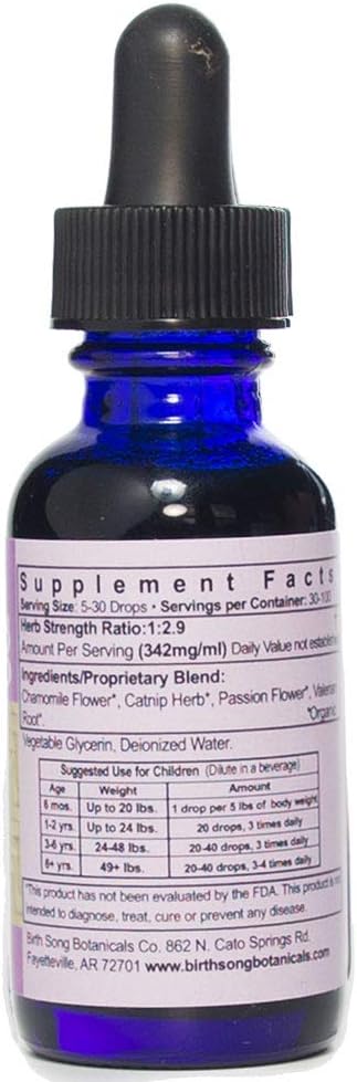Children's Tranquility Tincture, Herbal Supplement with Valerian Root and Chamomile, 1oz Bottle Children's Herbal Immune Support, 1oz