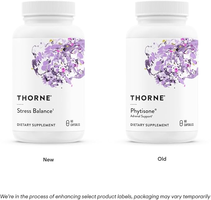 THORNE Stress Balance (Formerly Phytisone) - Adrenal Support Supplement with Vitamin C & Ashwagandha - Dairy-Free Health Support - 60 Capsules - 30 Servings