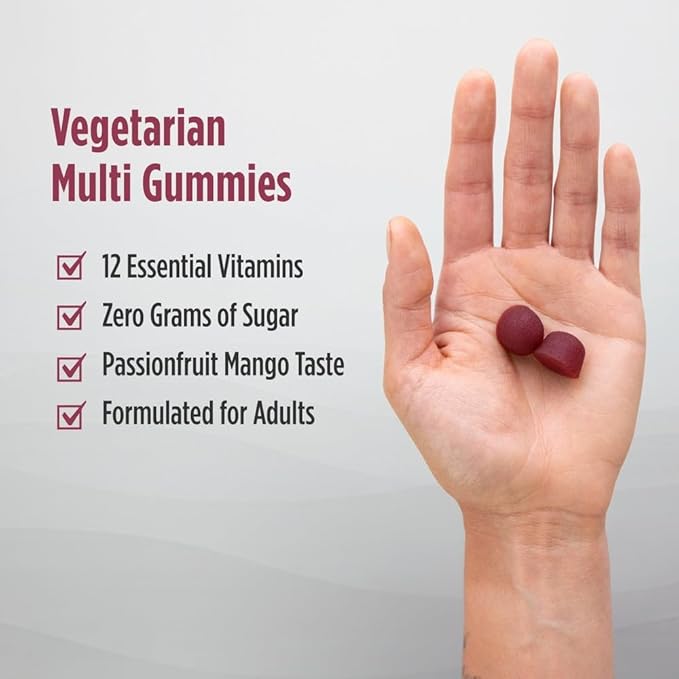 Nordic Naturals Zero Sugar Multi Gummies - Vegetarian Multivitamin Supplement - Passionfruit Mango - 60 Pectin-Based Gummies - 12 Essential Vitamins for Adults - Non-GMO - 30 Servings