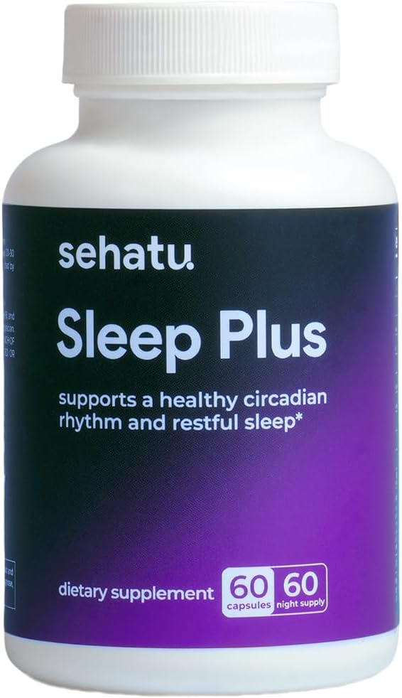 Sleep Plus Supplement | with Melatonin, GABA, Ashwagandha, 5-HTP | for Men and Women Seeking a Healthy Sleep-Wake Schedule and A Relaxed Mood | 60 Count | 60 Day Supply