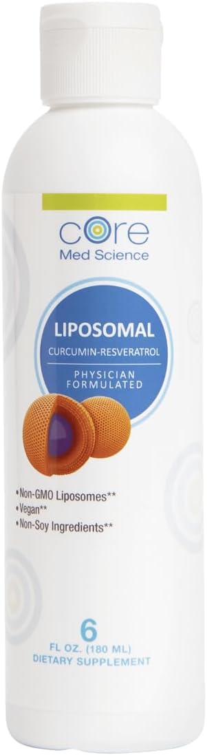 Core Med Science Liposomal Curcumin Liquid Turmeric Supplement, 6 Fl Oz - High Absorption Health Support for Adults - Turmeric Liquid Drops That Promotes Cognitive
