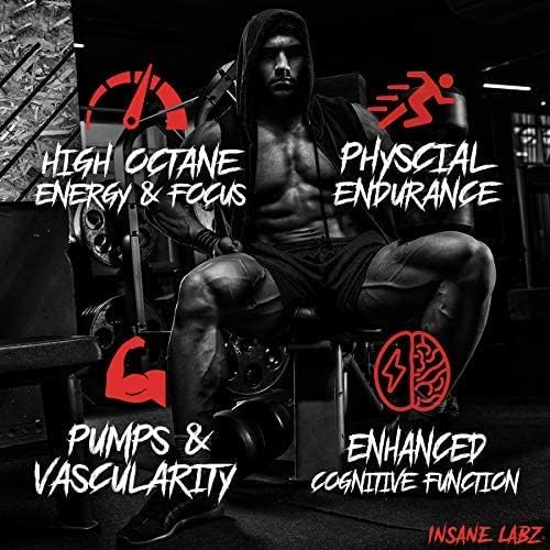 Insane Labz Insane Veinz Non Stimulant NO Enhancing Powder, Nitric Oxide Booster, Loaded with Agmatine Sulfate and Betaine Anhydrous, Increase Vascularity, 35 Srvgs, Fruit Punch