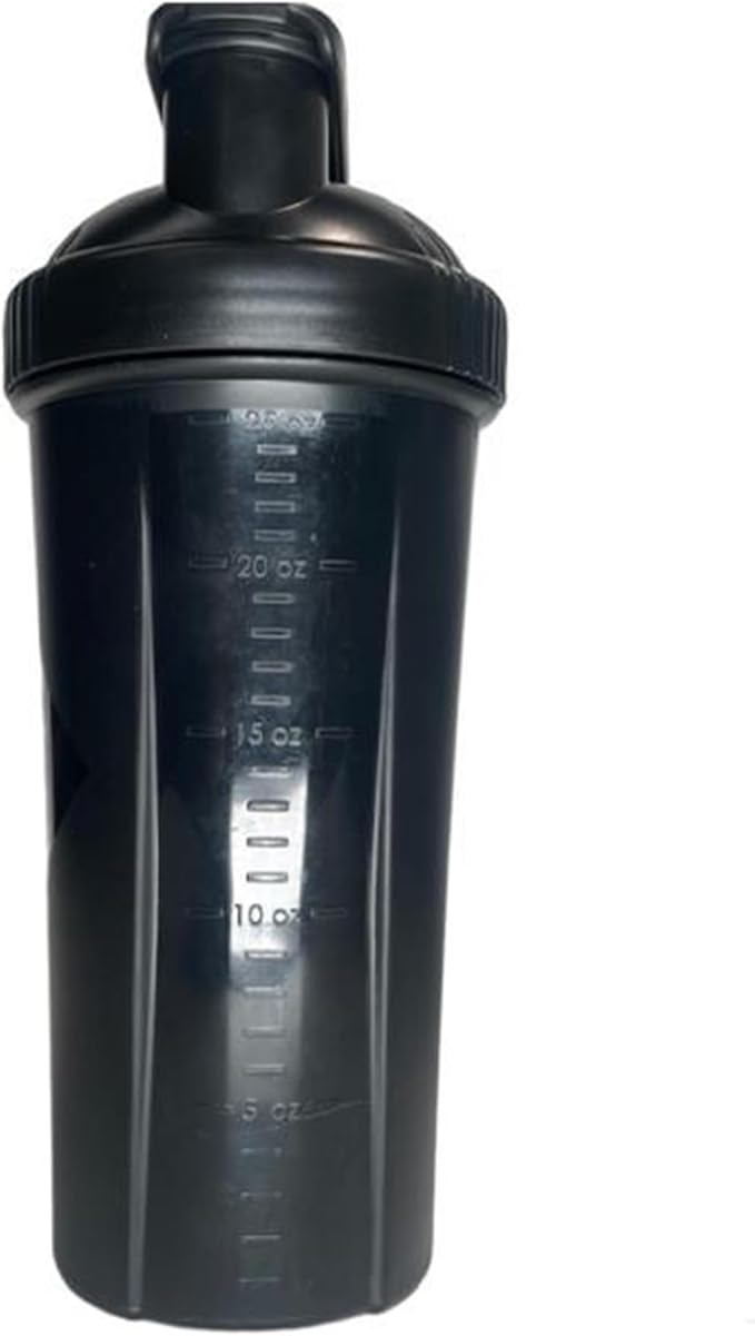 Classic Shaker Bottle for Protein Shakes Pre Workout and Supplements Plastic Whisk for that Perfect Mix Every Time | 28-Ounce | Black (1-Pack)