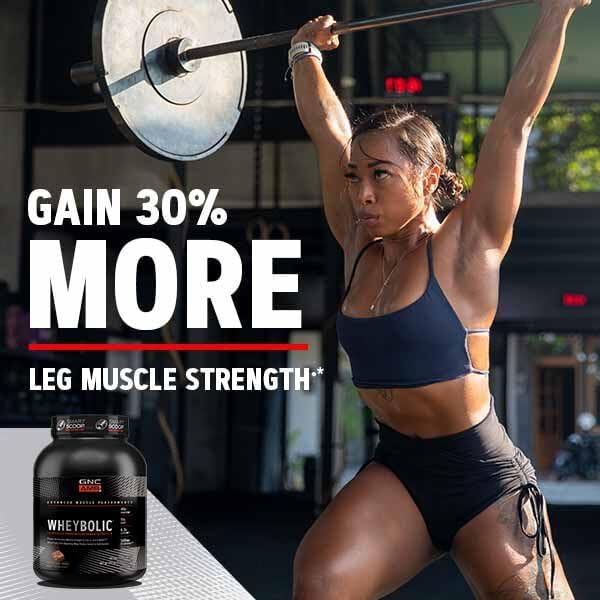 GNC AMP Wheybolic Whey Protein Powder Isolate with BCAA | Targeted Muscle Building and Workout Support Formula | Gluten Free | Strawberries and Cream | 10 Servings