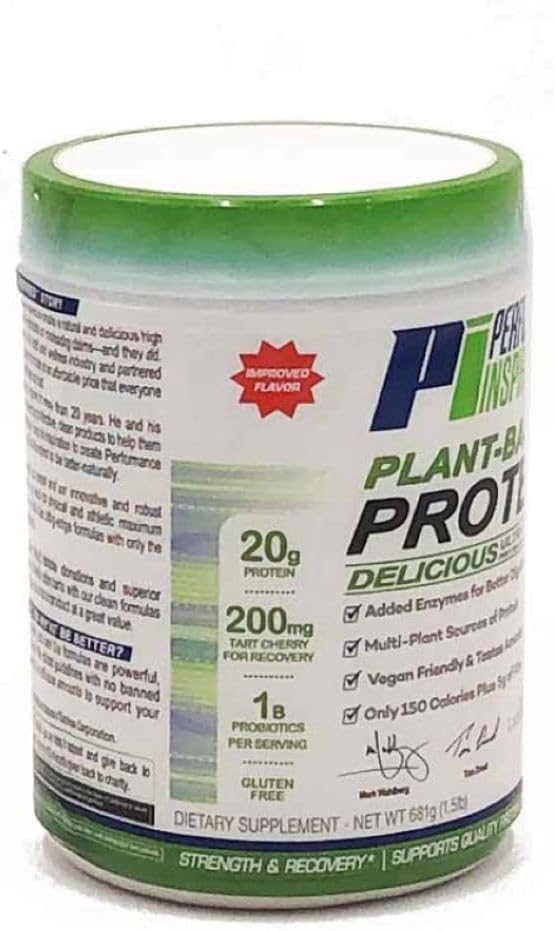 Performance Inspired Nutrition Plant Protein Powder - All Natural - 20G - 1B Probiotics - Digestive Enzymes - Fiber Packed - G Free - Chocolate Delight - 1.5lb