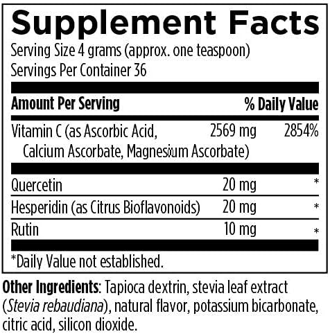 Designs for Health C+BioFizz Fizzy Vitamin C Drink Powder High Potency Vitamin C Powder with Bioflavonoids - Immune + Antioxidant Support Vitamin Powder Drink Mix - Vegan (36 Servings / 144g)