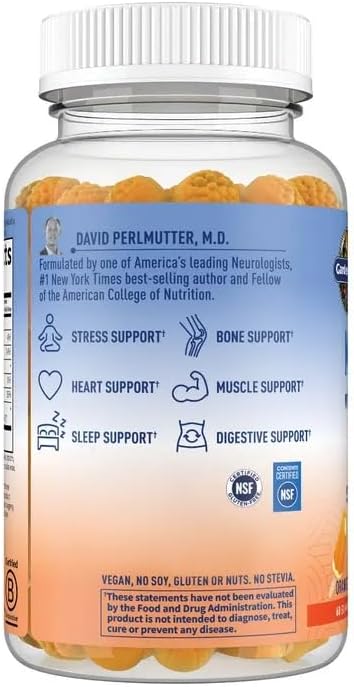 Garden of Life Dr Formulated Magnesium Citrate Supplement with Prebiotics & Probiotics for Stress, Sleep & Recovery – Vegan, Gluten Free, Kosher, Non-GMO, No Added Sugars – 60 Gummies