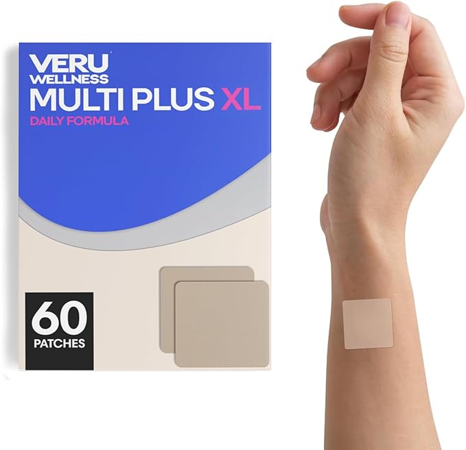 Veru Wellness Multi Plus XL Patches - Non-Ingestible Daily Complete Formula Waterproof, Daily Complete Formula (60 Day Count)