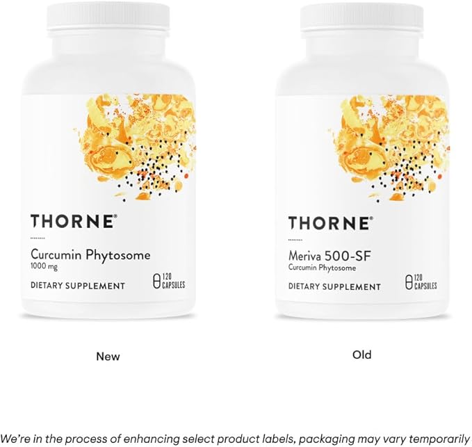 THORNE Curcumin Phytosome 1000 mg (Meriva) - Clinically Studied, High Absorption - Supports Health in Joints, Muscles, GI Tract, Liver, and Brain* - 120 Capsules - 60 Servings