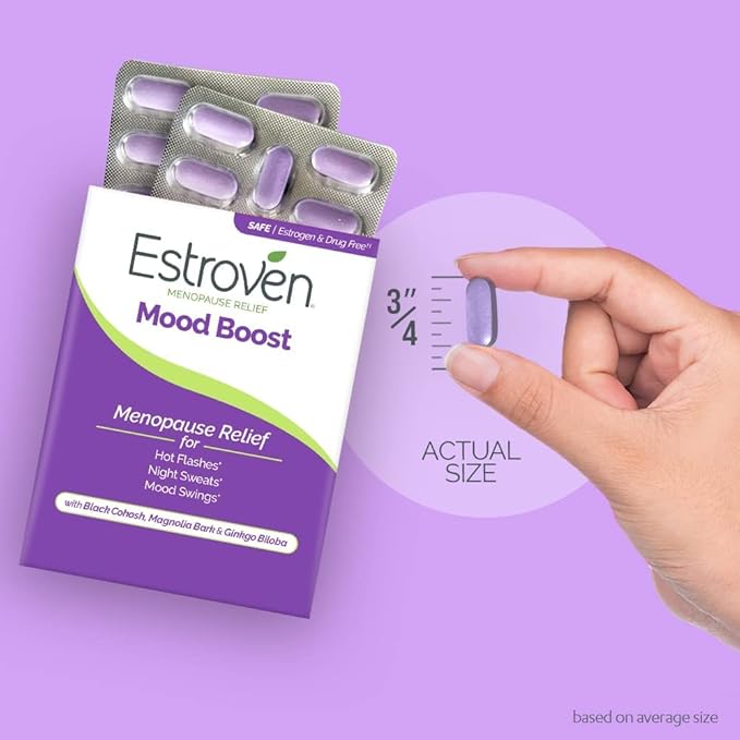 Estroven Sleep Cool for Menopause Relief, 30 Ct, Sleep Support Supplement & Mood Boost for Menopause Relief - 30 Ct. - Clinically Proven Ingredients