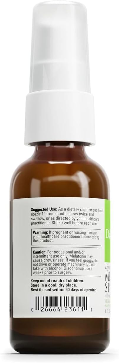 DAVINCI Labs Liposomal Melatonin Spray - Sleep Support Supplement - Bedtime Spray with 3mg Melatonin Per Serving - Fast-Acting Formula - Supports Restful Sleep - 30 mL