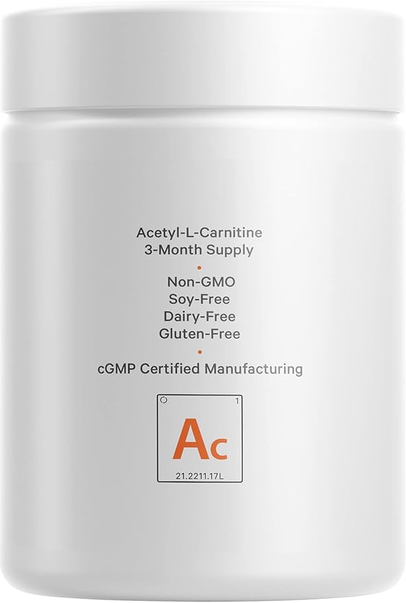 Codeage Liposomal Acetyl-L-Carnitine+ Supplement - 500 mg Acetyl-L-Carnitine per Serving - 3-Month Supply, Liposomal Delivery - Alcar Supplement - L-Carnitine - Non-GMO, Gluten-Free, 90 Capsules