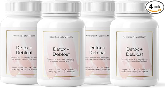 Nourished Natural Detox + Debloat - Milk Thistle & Dandelion Root Vegan Supplement for Women - Bloating Relief & Digestion Support - 240 Capsules