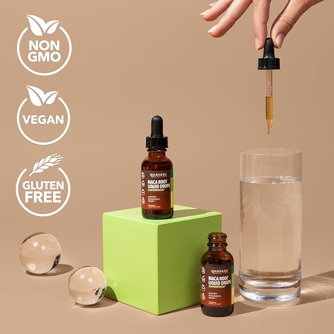 Organic Maca Root Drops Liquid - Supports Endurance, Mood, and Performance in Men & Women - Black Maca to Promote Overall Health & Support Fertility - Alcohol Free, Non-GMO, Vegan, Unflavored, 30mL