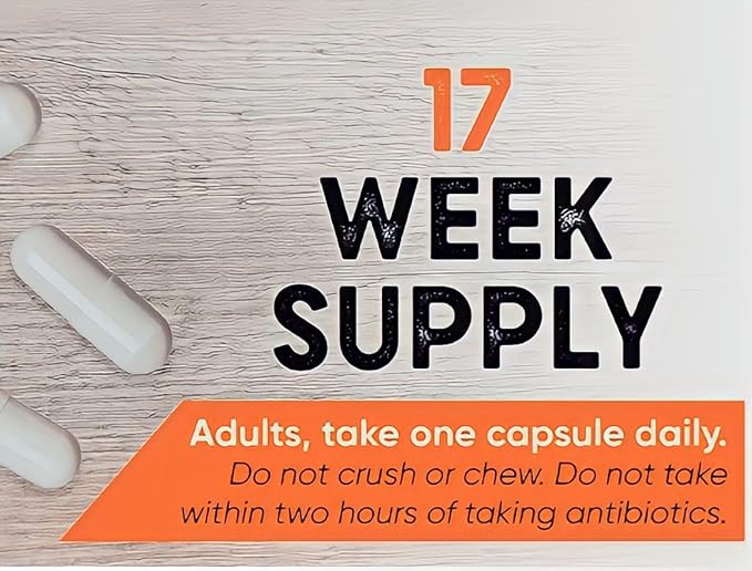 Berkley Jensen Natural 10 Strain Probiotic Supplement Capsules with 10mg B. Longum, Loaded with Live Strains & Beneficial Gut Flora, for Digestive & Immune Health - 17-Week Supply, 120 Ct
