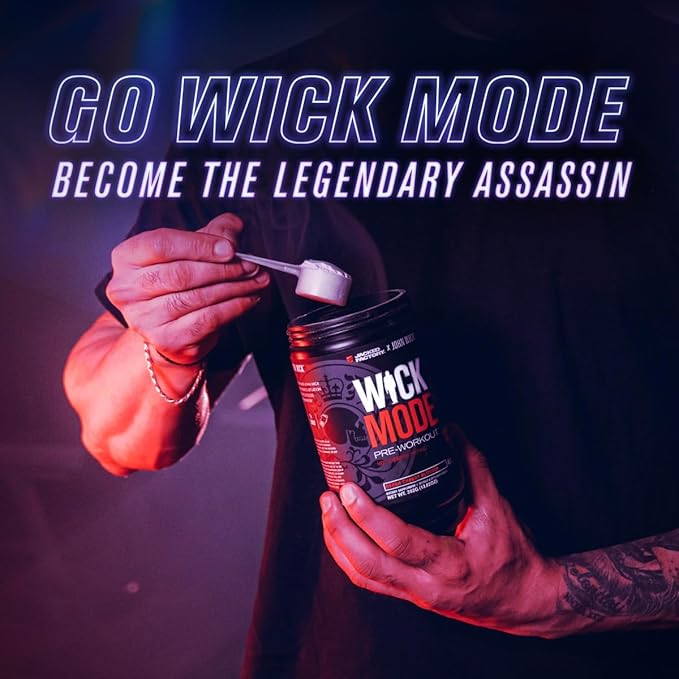 Jacked Factory X John Wick - Wick Mode Pre Workout Powder - Intense Energy, Battle-Ready Focus, Unstoppable Commitment, and Sheer Will - 40 Servings, Osaka Cherry Blossom