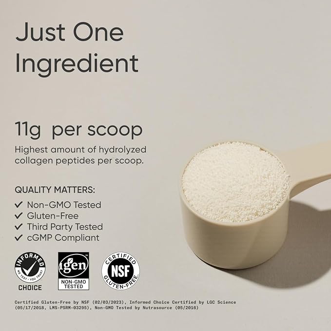 Sports Research Collagen Peptides for Women & Men, Unflavored, 16 oz., Hydrolyzed Type 1 & 3 Collagen Powder Protein Supplement for Healthy Skin, Nails, Bones & Joints