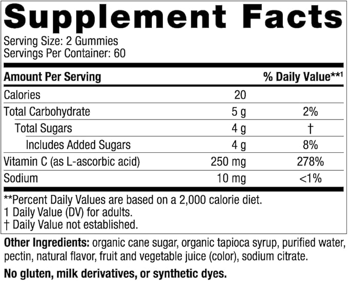 Nordic Naturals Vitamin C Gummies, Tart Tangerine - 120 Gummies - 250 mg Vitamin C - Immune Support, Antioxidant Protection, Child Growth & Development - Non-GMO, Vegan - 60 Servings