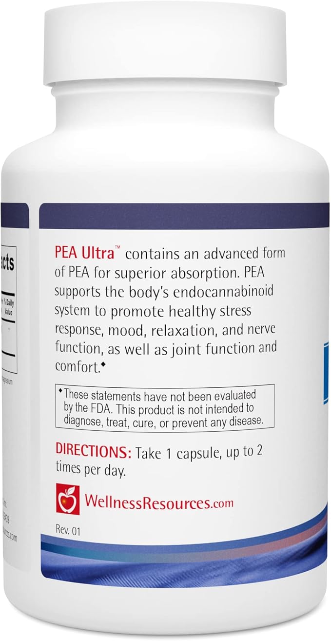 Wellness Resources Pea Ultra with Levagen+ High Absorption Pea for Minor Pain and Discomfort, 300mg Palmitoylethanolamide with LipiSperse (60 Capsules)