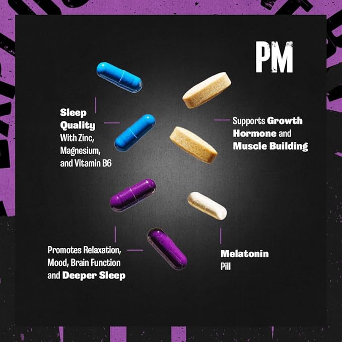 Animal PM - Zinc, Magnesium, Vitamin B6, GABA + AKG, Immune and Recovery Complex, Sleep & Relaxation, Night Time Anabolic Stack Supply Pills, 30 Count
