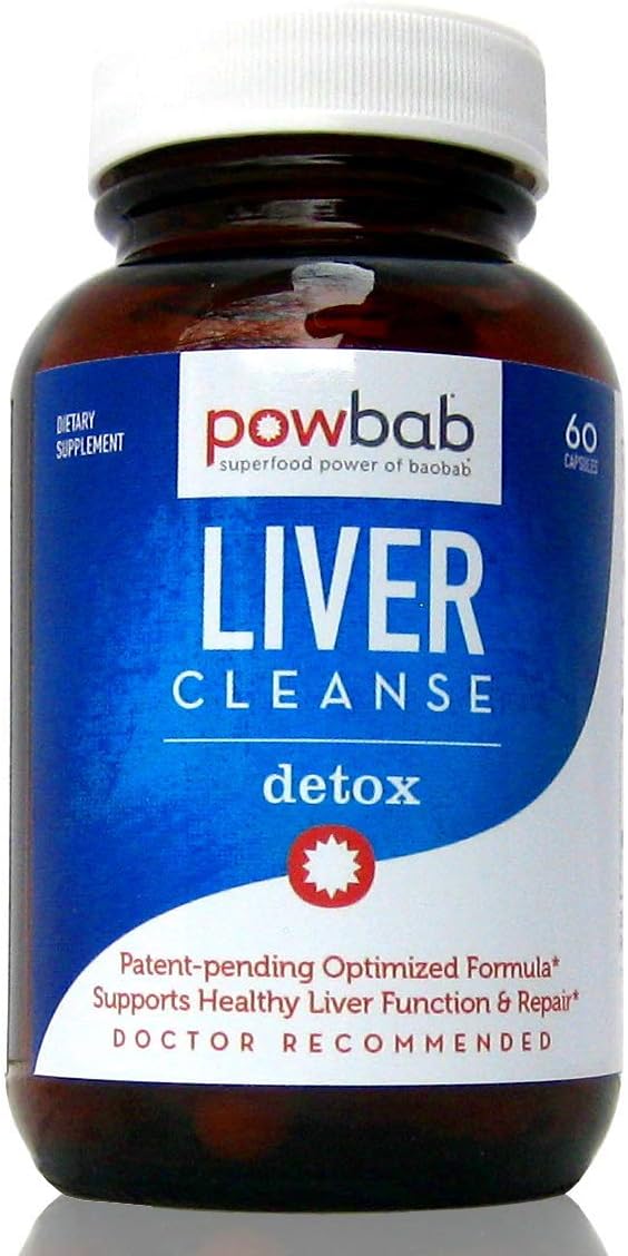 Liver Cleanse Detox. #1 Patent-Pending Optimized Repair Formula. Liver Md Focus Research with Organic Baobab, Beet Root Powder, and Goji. Beats Milk Thistle Silymarin & Dandelion (60 Capsules)