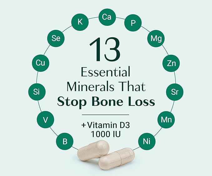 ALGAECAL - Plant Based Calcium Supplement with 13 Bone Supporting Minerals + Vitamin D3 (1000 IU) clinically Shown to Stop Bone Loss. Organic Calcium (750 mg), 90 Veggie Caps, 3 Month Supply