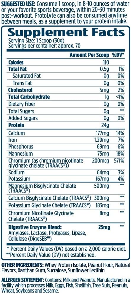VMI Sports | ProtoLyte Whey Isolate Protein Powder | Low Calorie Whey Protein Powder for Weight Loss | Protein Powder for Muscle Gain | Digestive Enzymes | Non-GMO (Vanilla Peanut Butter, 4.6 Pounds)