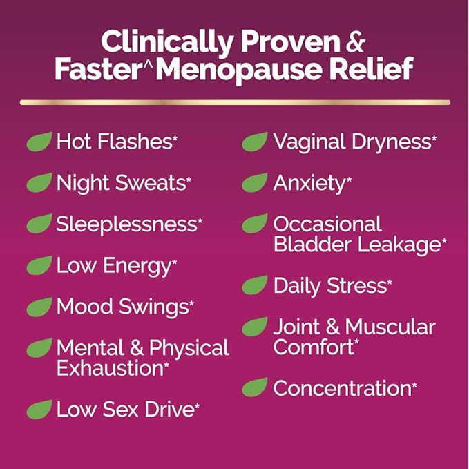 Estroven Complete Multi-Symptom Menopause Supplement for Women, 28 Ct., Clinically Proven Ingredient Provide Menopause Relief & Night Sweats & Hot Flash Relief, Drug-Free & Non-GMO