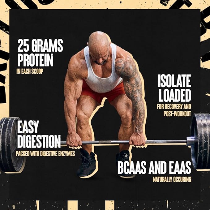 Animal Whey Isolate Protein Powder - Loaded for Pre & Post Workout Muscle Builder and Recovery with Digestive Enzymes for Men & Women - 25g Protein, Great Taste, Low Sugar - Vanilla 4 lbs