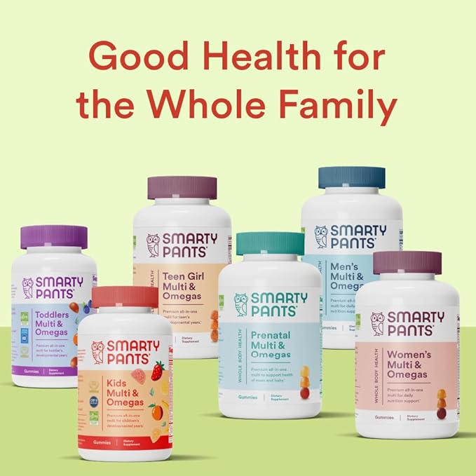 SmartyPants Kids Formula & Fiber Daily Gummy Vitamins: Gluten Free, Multivitamin Omega 3 Fish Oil (Dha/Epa), Fiber, Methyl B12, vitamin D3, Vitamin B6, 90 Count (22 Day Supply) - Packaging May Vary